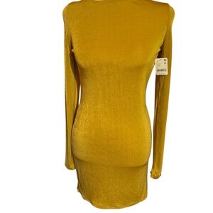 Glamorous Long Sleeve Gold Dress